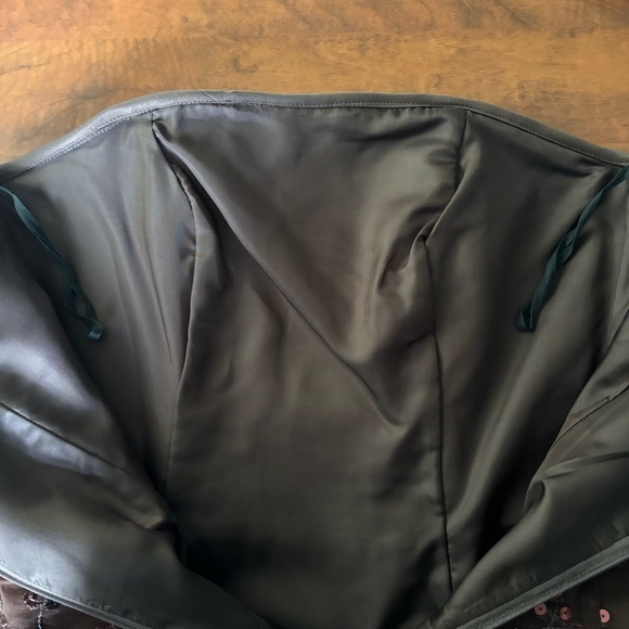 Studio Tahari Co. Size 6 Petite Brown Sequinned Strapless Maxi Prom Dress - Picture 8 of 11